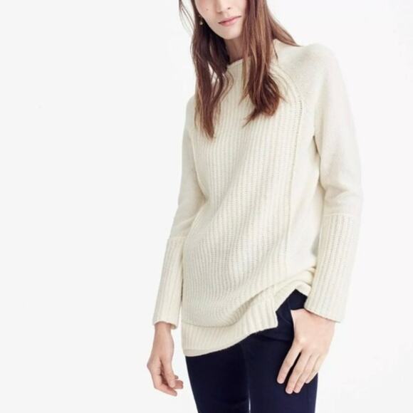 J. Crew New England Wool Mockneck Tunic Sweater - Picture 1 of 8